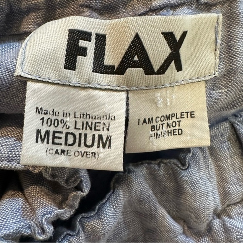 Flax Women's High‎ Waisted Elastic Waist Linen Cropped Pants Size Medium - Picture 7 of 7
